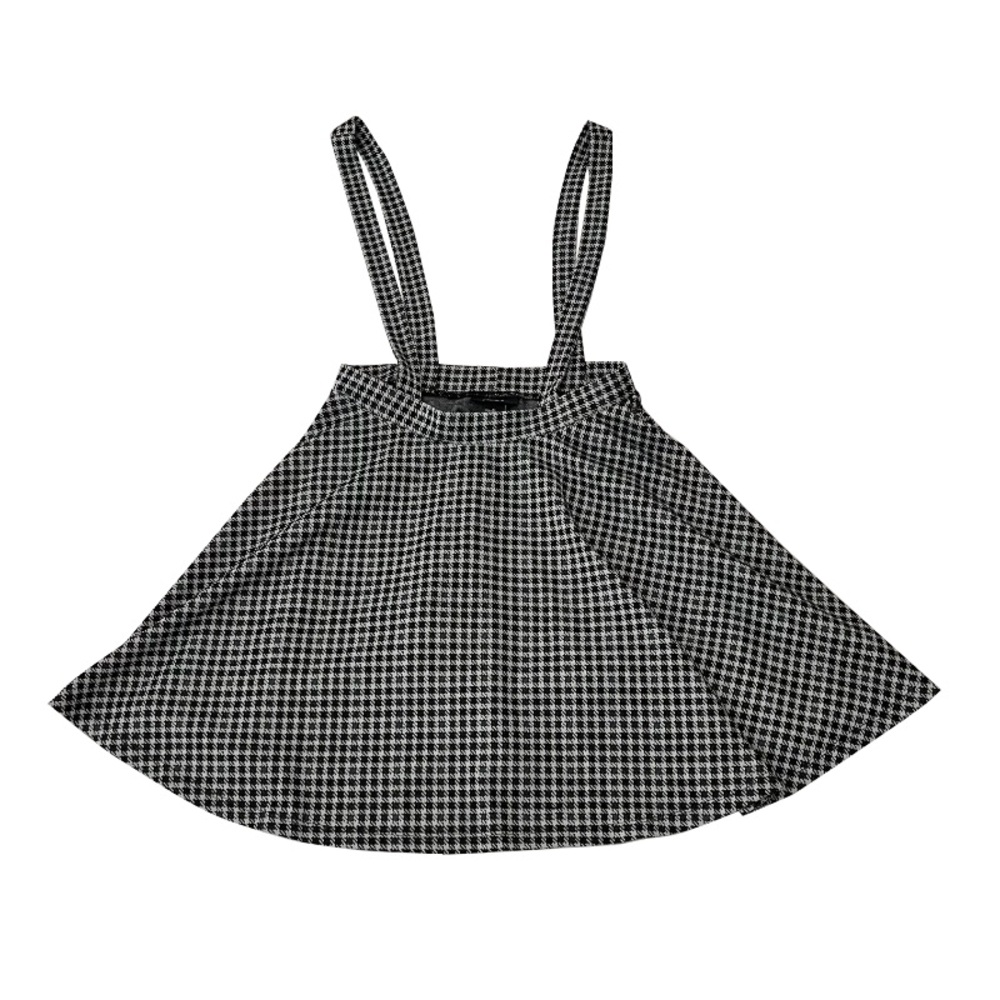 Just Polly Black and Gray‎ Houndstooth Jumper Dress